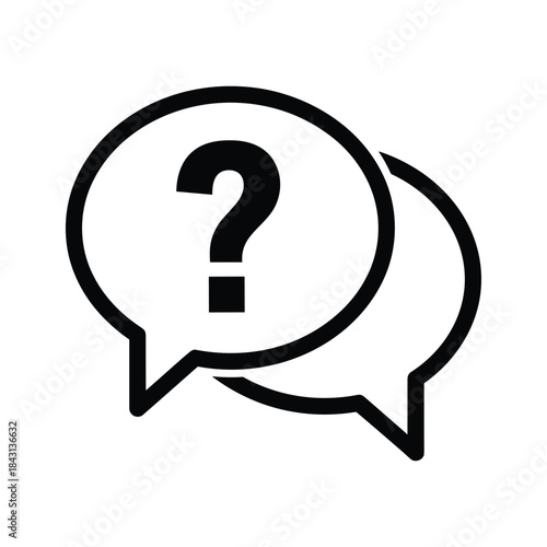 Question mark in speech bubbles symbolizing inquiry