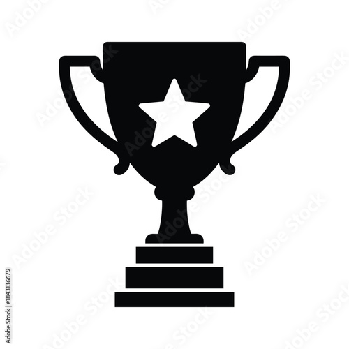 Trophy with star symbolizing achievement and success