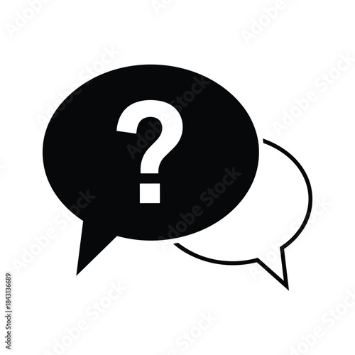 Question mark in speech bubble icon