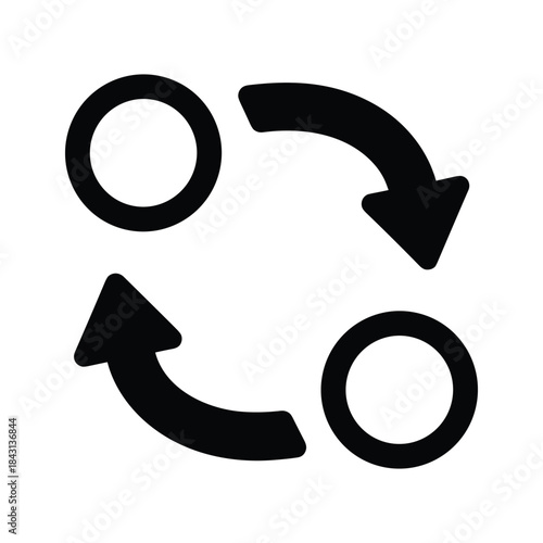Simple cycle icon with arrows