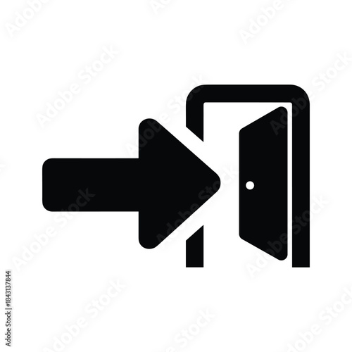 Push to open door sign with arrow