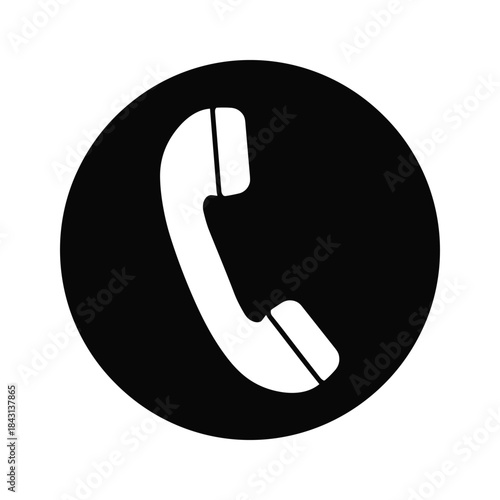 Phone icon in black circle