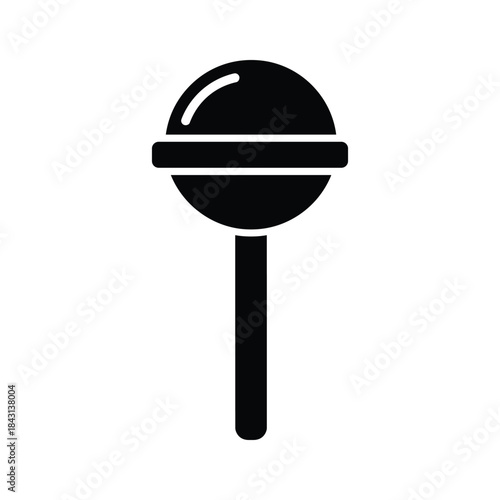 Simple black maraca icon on white background
