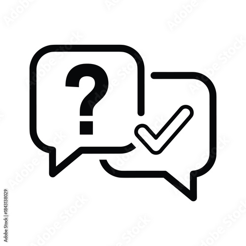 Question and answer symbol in speech bubble