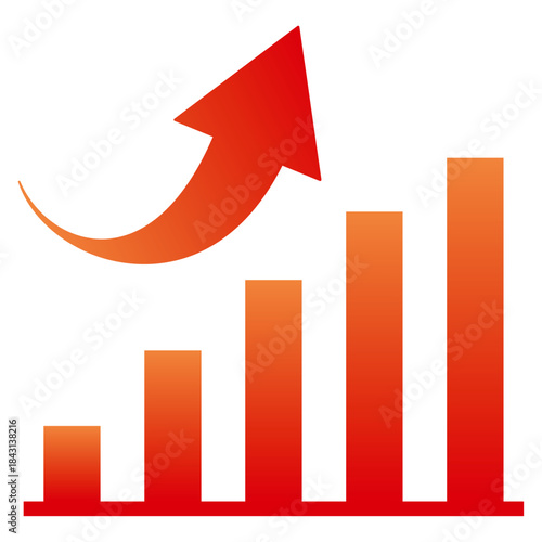 右肩上がりの棒グラフのイラスト