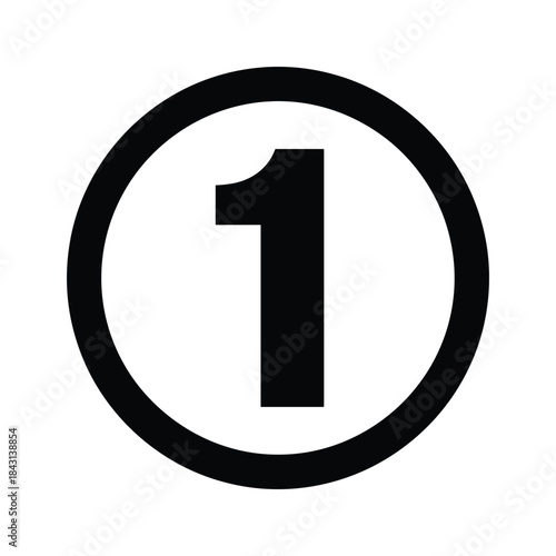 Number one inside black circle