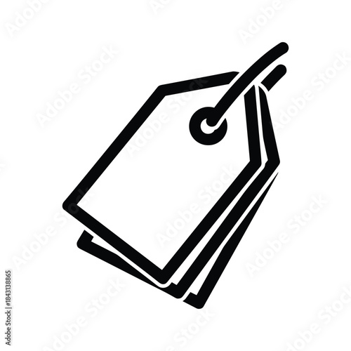 Simple black price tag icon on white background