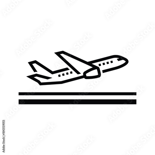 Airplane taking off from runway