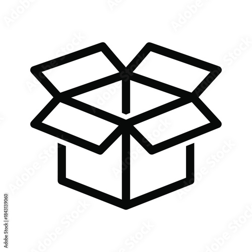 Open cardboard box icon