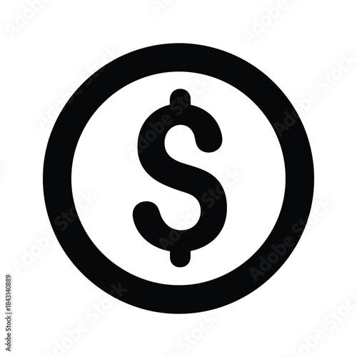 Dollar sign inside circle icon