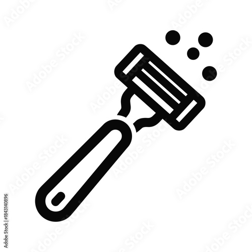 Razor and bubbles icon on white background