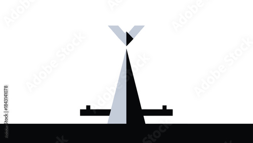 Abstract geometric balance scale icon symbolizing balance and fairness
