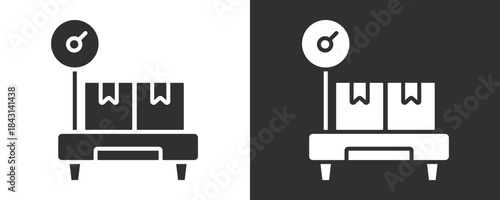 Parcel Weight Icon Set Vector Collection Isolated In Black And White