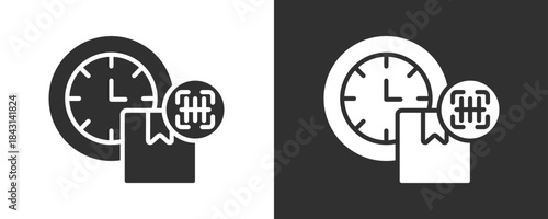 Time Icon Set Vector Collection Isolated In Black And White