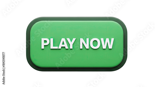 Green Play Now Button on White Background