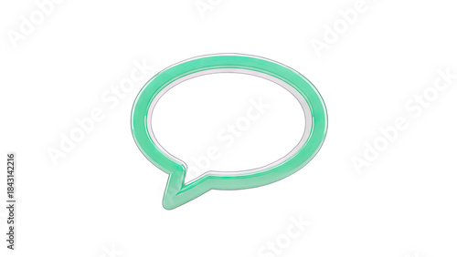 Green Speech Bubble Icon on White Background