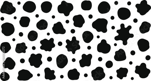 Set of abstract irregular blob shapes in solid black suitable for modern design, backgrounds, decoration, and pattern creation.