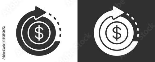 Return Of Investment Icon Set Vector Collection Isolated In Black And White