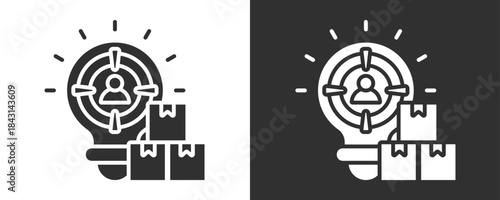 Buyer Persona Icon Set Vector Collection Isolated In Black And White