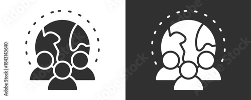 Demographic Icon Set Vector Collection Isolated In Black And White