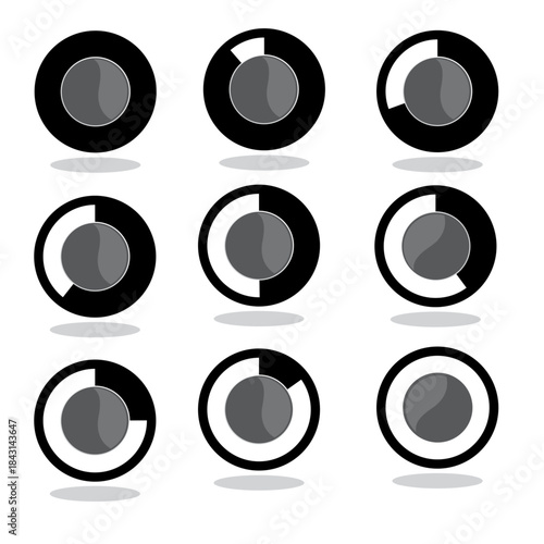 Loading icons progress bar Buffer loader or preloader loading bar signs download upload progress sign symbol buttons