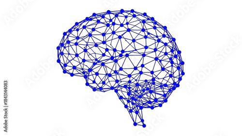 Brain network wireframe structure digital illustration