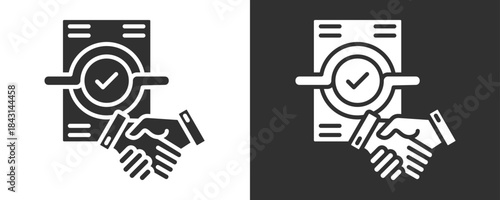 Contract Icon Set Vector Collection Isolated In Black And White