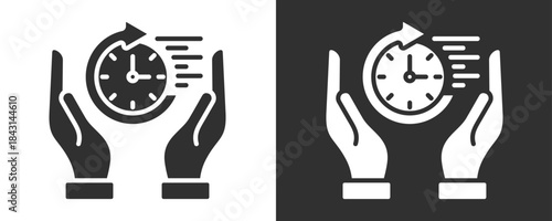 Long Term Icon Set Vector Collection Isolated In Black And White