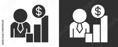 Sales Agent Icon Set Vector Collection Isolated In Black And White