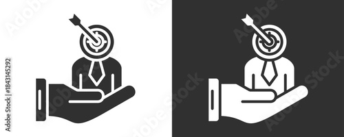 Target Icon Set Vector Collection Isolated In Black And White