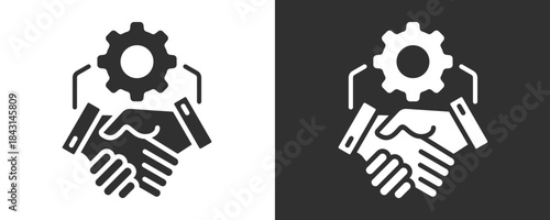 Cooperation Icon Set Vector Collection Isolated In Black And White