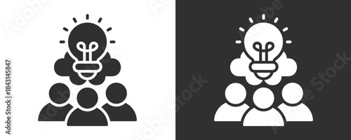 Brainstorming Icon Set Vector Collection Isolated In Black And White