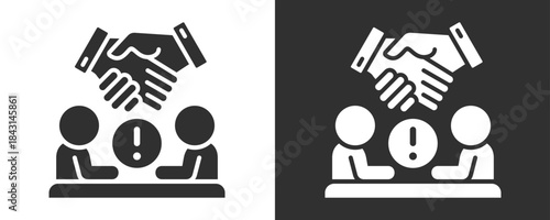Conflict Resolution Icon Set Vector Collection Isolated In Black And White