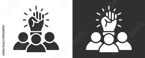 Team Spirit Icon Set Vector Collection Isolated In Black And White