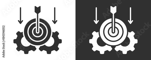 Goal Setting Icon Set Vector Collection Isolated In Black And White