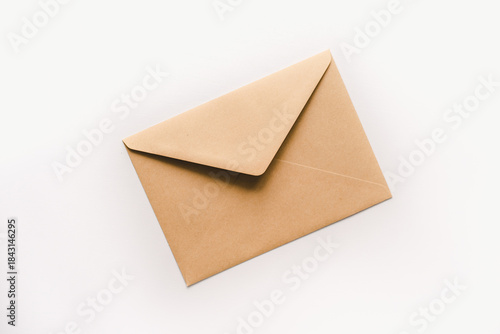 Kraft envelope on a white background.