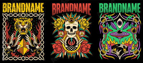 Εκτύπωση καμβά t-shirt illustration band merchandise apparel metal metalcore rock clothing