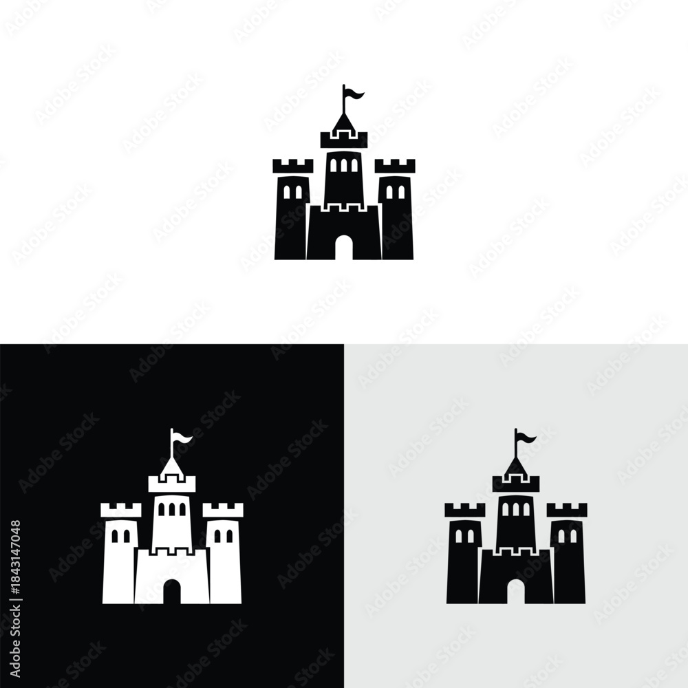 Fototapeta premium Classic Castle logo design icon illustration