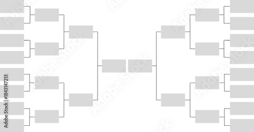 16-Team Tournament Chart Template for Sports and Esports