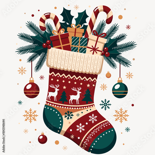 christmas sock with gifts