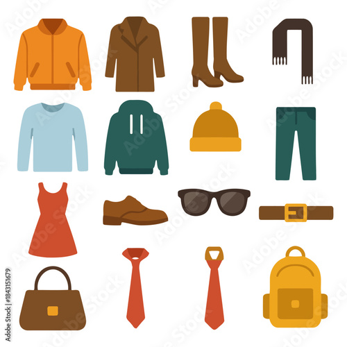 A Compendium of Fashion Essentials: A meticulously curated collection of fashionable clothing and accessories.