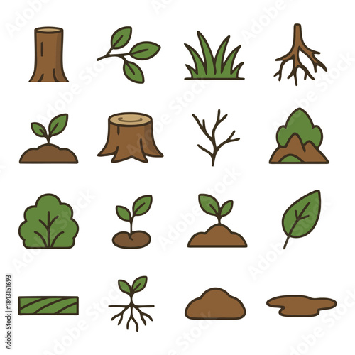 Botanical Elements Illustrated: A collection of meticulously crafted illustrations showcases the beauty and intricacy of various plant elements, inviting viewers to explore the diversity of nature.