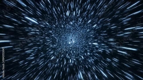 Blazing cosmic hyperspace tunnels streaking onward