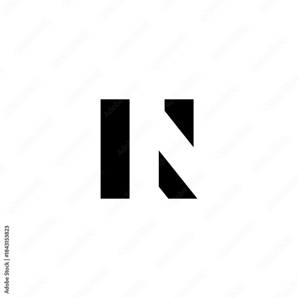 Obraz premium NN Negative Space Monogram Logo – Modern Minimal Lettermark Design