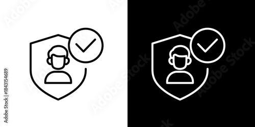 Secure user account verification shield icon symbolizing digital identity protection and online privacy approval process for digital services