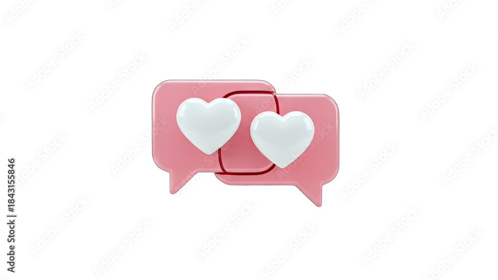 Fototapeta premium Love Chat Bubbles: Romantic Communication Concept