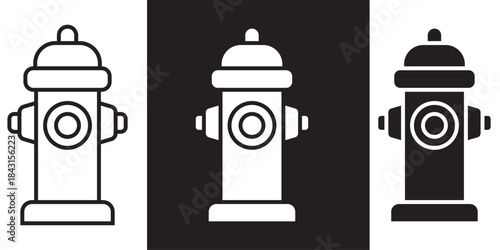 Fire hydrant icon set. Emergency water icon vector
