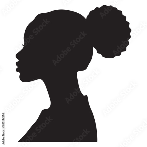 Black woman side profile silhouette