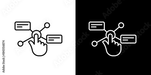Conceptual icons illustrating decision making and selection in digital interfaces
