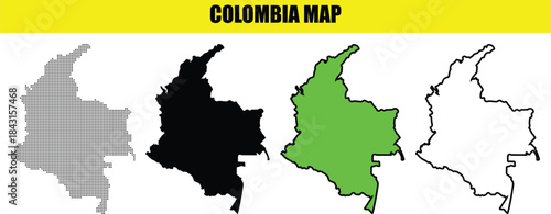 Dotted gradient Colombia map for backgrounds, brochures, web, infographics, and digital media. Vector illustration isolated on white background.